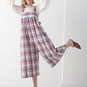 Ulla johnson iggy plaid jumpsuit